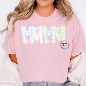 Grandmillenial Mama Floral Toile Gingham Check Retro png Sublimation Design Trendy Preppy Chinoiserie Design Preppy Mama