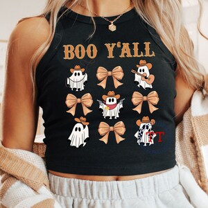Retro Pumpkin png, Retro Ghost png, Groovy Halloween png, Fun Halloween png, Fall Coquette Bow PNG, Fall vibes, Retro Fall, Cute T-shirt image 5