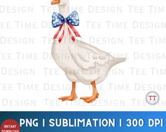 Patriotic Coquette Bow Silly Goose PNG, Funny 4th of July Summer Shirt Sublimation, Patriotic Goose Lover dtf png Preppy Design
