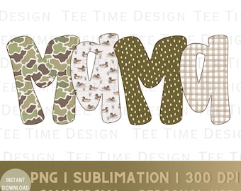 Mama Camo Germano Reale Caccia alle Anatre Vecchia Scuola Mimetica Vintage Design Autunnale PNG Trendy Preppy Mamma Caccia Estetica Femminile Download Digitale
