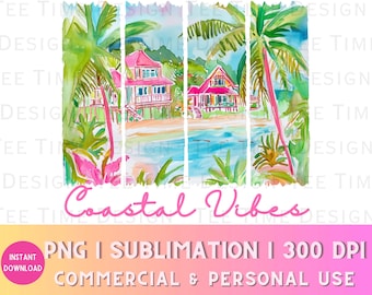 Coastal Tropical Brushstroke Beach png, Summer Vibes Beach Babe, Bright Preppy Trendy Vacation Coquette png, Beach Vibes Aesthetic Girly