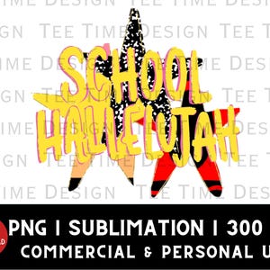 Design "Back to School Hallelujah", maglietta alla moda, quaderno di composizione preppy dai colori vivaci e accattivanti (download digitale)