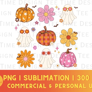 Retro Pumpkin png, Retro Ghost png, Groovy Halloween png, Fun Halloween png, Fall Coquette Bow PNG, Fall vibes, Retro Fall, Cute T-shirt