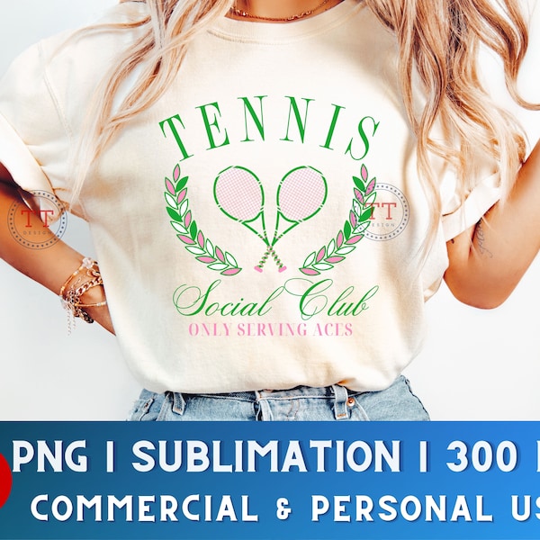 Tennis Social Club PNG, Social Club png, Tennis png Design, Trendy png Design, Girls Club,dtf png design, Funny Tennis PNG,Tennis Lover Gift