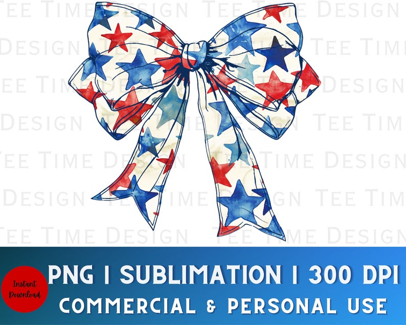 Pu&ograve; includere: Un fiocco ad acquerello con stelle rosse e blu su uno sfondo bianco. Il fiocco &egrave; annodato e le estremit&agrave; sono fluttuanti. Il fiocco &egrave; perfetto per l'artigianato e i progetti patriottici.