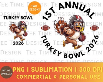 1er partido anual de fútbol americano familiar Friendsgiving Turkey Bowl png, camisetas grupales 2026, diseño deportivo de fútbol americano para Acción de Gracias png
