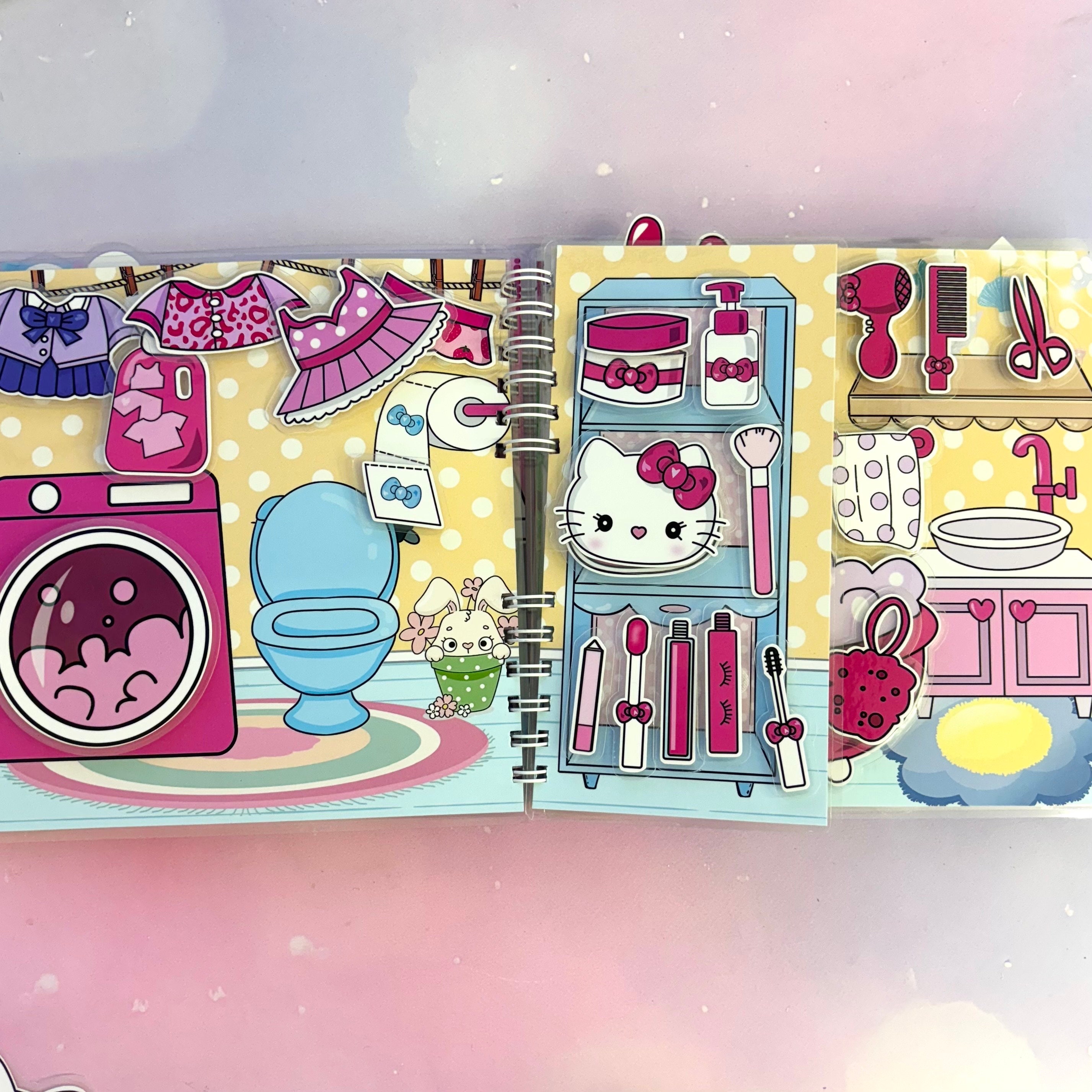 Hello Kitty, Pinr Cat, Reusable Book Fully Assembled, Fun Quiet