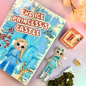 The Castle of the Ice Princess, Board Game, Elsa and Anna, Travel Toy, Gift for Girls, Quiet Book, Smart Book