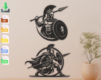 Spartanischer Krieger SVG: Gladiator Laser Cut Datei (Digitaler Download)