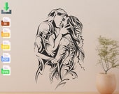 Kissing Couple Panel: Laser Cut Wall Art (Digital Download)