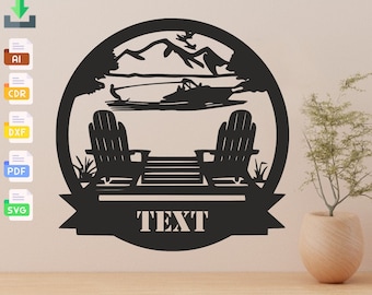 Diseño personalizado de casa del lago cortado con láser: SVG DXF vectorial (descarga digital)