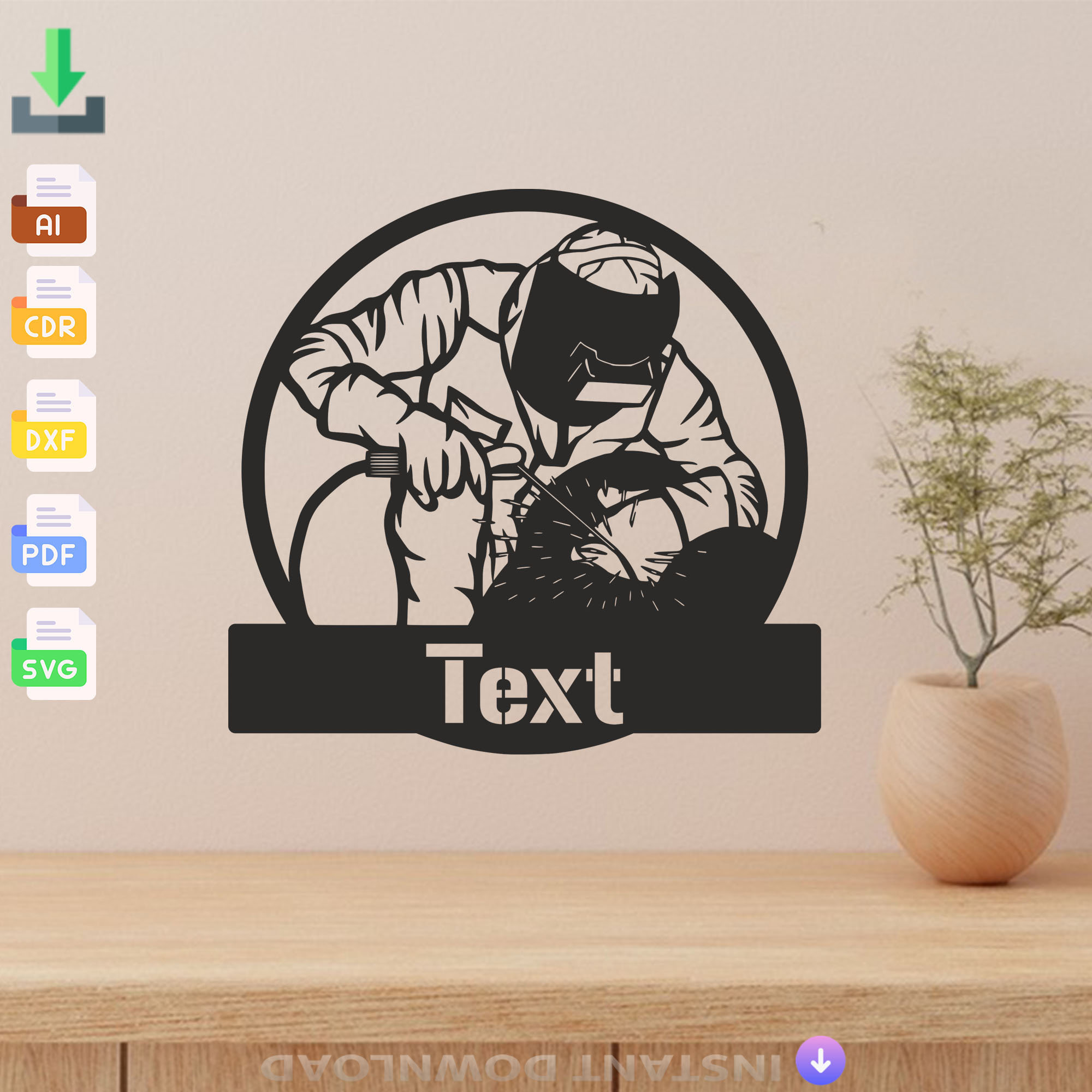 Personalized Welder Laser Cut Decoration: CNC Glowforge Vector Files (Digital Download)