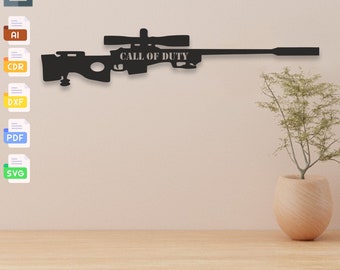 Sniper Rifle Wall Decor - Laser Cut Files (Digital Download)