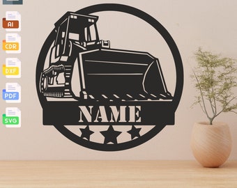 Bulldozer Laser Cut Design: SVG DXF CNC Files (Digital Download)