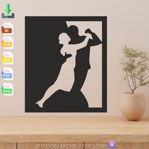 Dancing Couple Art: Laser Cut SVG Files (Digital Download)