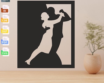 Dancing Couple Art: Laser Cut SVG Files (Digital Download)