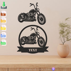 Personalized Motorcycle Laser Cut Design: SVG DXF Vector (Digital Download)