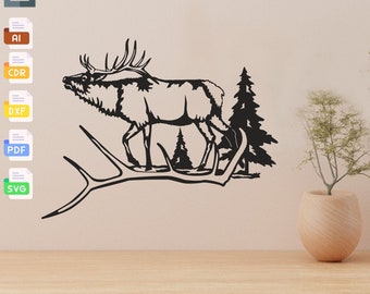 Deer Forest SVG Design: Laser Cut Files (Digital Download)