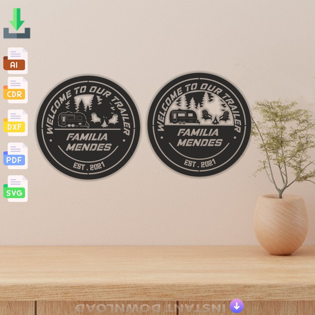 View of Personalized Campfire SVG: Laser Cut Decal Template (digital Download ...