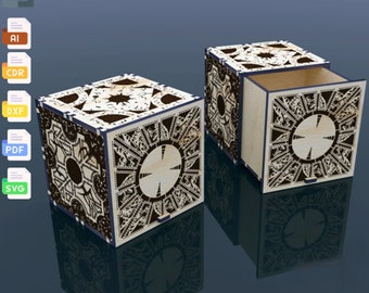 Hellraiser Puzzle Box 4mm ,Puzzle Boxs, Wood Magic Secret,Cdr Dxf Svg Ai Eps Pdf Laser Cut Glowforge  Instant Download Vector Files
