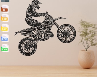 Motorcycle Wall Art: Laser Cut Vector Files (SVG, DXF, PDF)