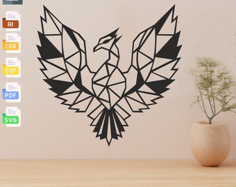 Phoenix Bird SVG DXF: Laser Cut Files (Digital Download)