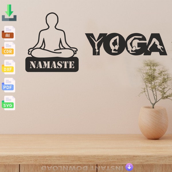 Yoga Poses Wall Decals Etsy