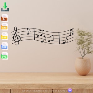 Music Notes Wall Art SVG: Laser Cut Files (Digital Download)
