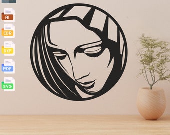 Virgin Mary Panel SVG: Laser Cut Wall Art (Digital Download)