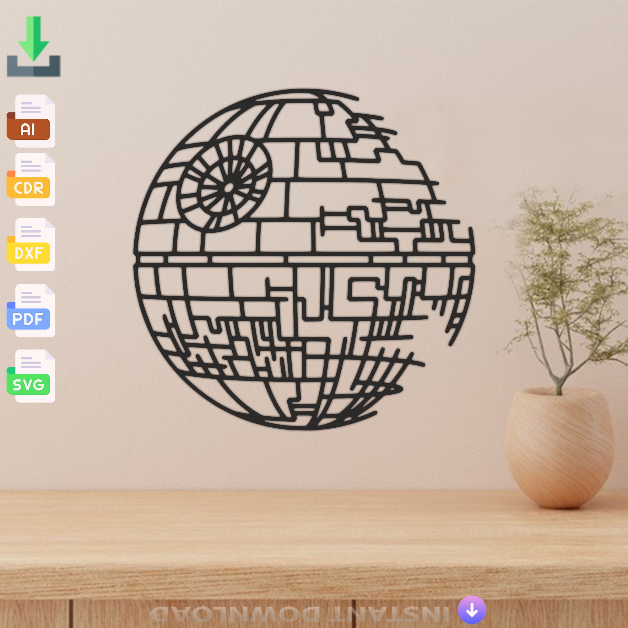 Death Star Svg Star Wars Metal Wall Decor and Art We King - Etsy