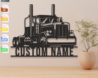 Custom Trucking  laser cut svg dxf files wall sticker engraving decal silhouette template cut digital vector download