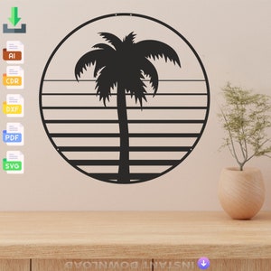Palme Laser Cut Design: SVG DXF CNC Dateien (Digitaler Download)