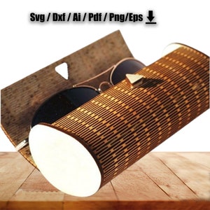 Laser Cut Wood Sunglasses Case Template: Vector CNC File (Digital Download)