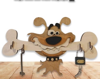 Dog Key Holder Laser Cut File (svg dxf cdr ai pdf)