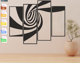 Optical Vortex Laser Cut File: Illusion Wall Art (SVG, DXF, PDF)