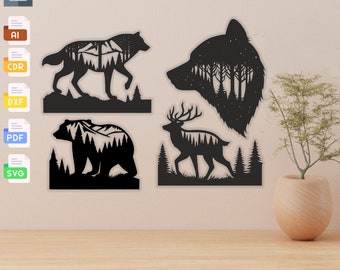 Mountain Animals SVG Bundle: Laser Cut Files (Digital Download)