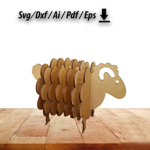 Sheep Coaster 3mm laser cut files, Cnc project Svg, Dxf, Glowforge CNC Cutting, Pdf , Dxf, Svg Ai Eps Digital Vector Files Instant Download