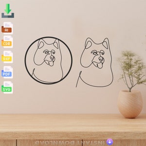 Spitz Dog SVG: Laser Cut Pet Logo, Wall Art (Digital Download)