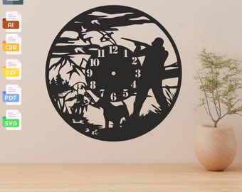 Hunter Silhouette Wall Clock SVG Laser Cut File (Digital Download)