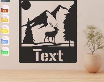 Personalized Deer Forest Monogram: Laser Cut Vector Files (Digital Download)