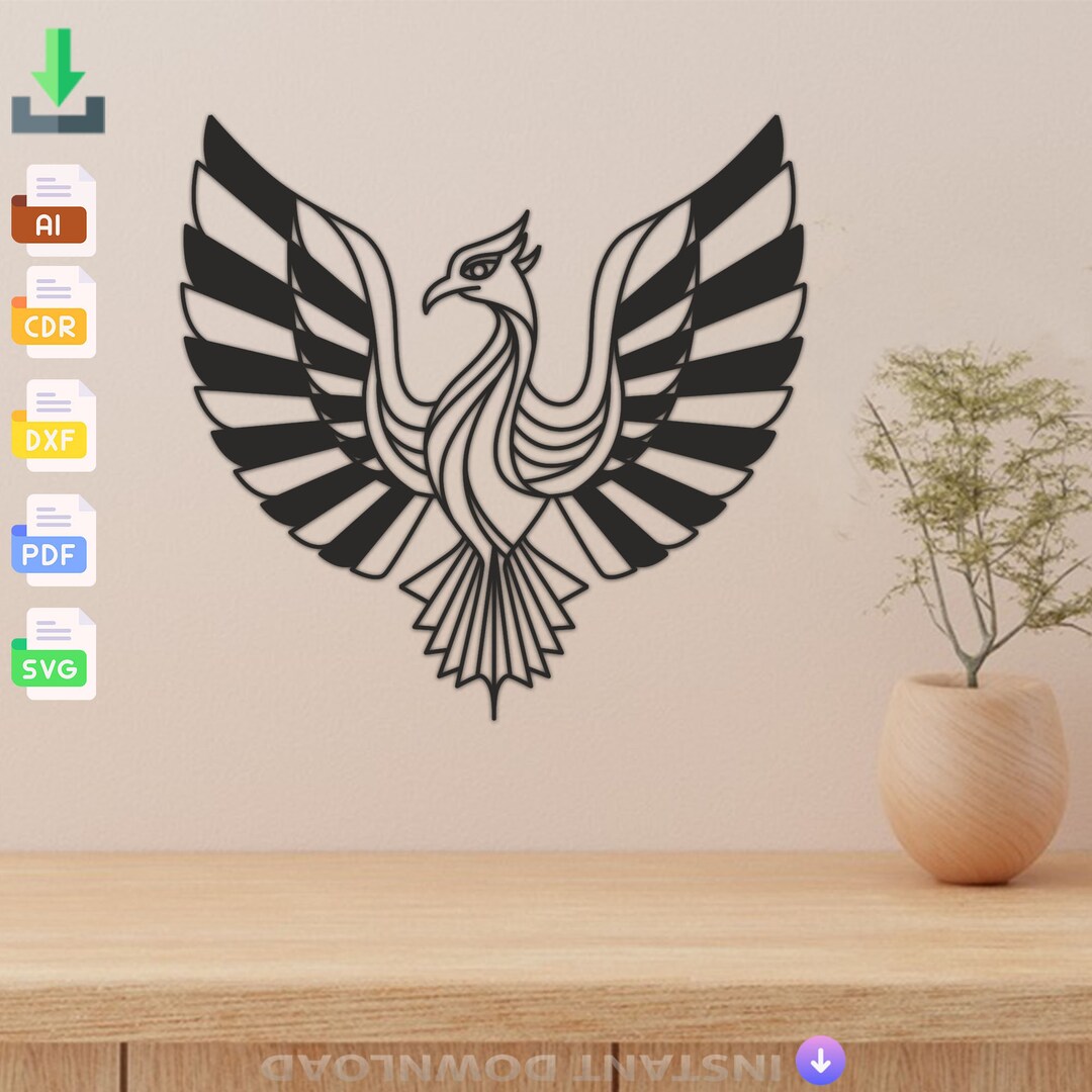 Phoenix Wall Art: Laser Cut Design (digital Download) - Etsy
