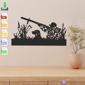 Hunter and Dog Wall Decor Laser Cut File (Digital Download)