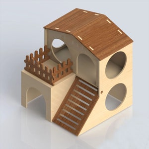 Wooden 3mm Hamster House Svg Files, Laser Cut, Svg, Dxf, Plan, CNC Cutting, CNC Router, Digital, Vector Files, Instant Download,pdf,Svg,dxf