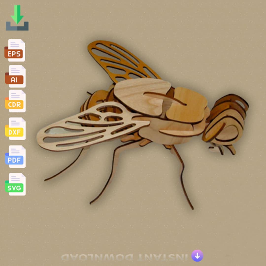 Fly Wooden Toy: Laser Cut Files for CNC Router, Glowforge (digital ...