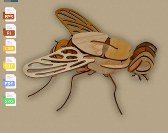 Fly Wooden Toy: Laser Cut Files for CNC Router, Glowforge (Digital Download)