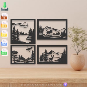 Nature Animals Panel: Laser Cut Wall Art (Digital Download)