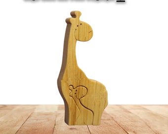 Wooden Giraffe Toy: Laser Cut Files, Montessori Game (SVG, DXF, CDR)