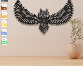 Metal Owl Wall Art: Laser Cut Files for DIY Decor (Digital Download)