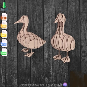 3D Wooden Duck Puzzle: Laser Cut CNC Plan (Digital Download)