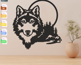Timberwolf Dxf File Wolf DXF, Animals Cut File for Laser, Dxf for Plasma, Wolves Cnc File ...